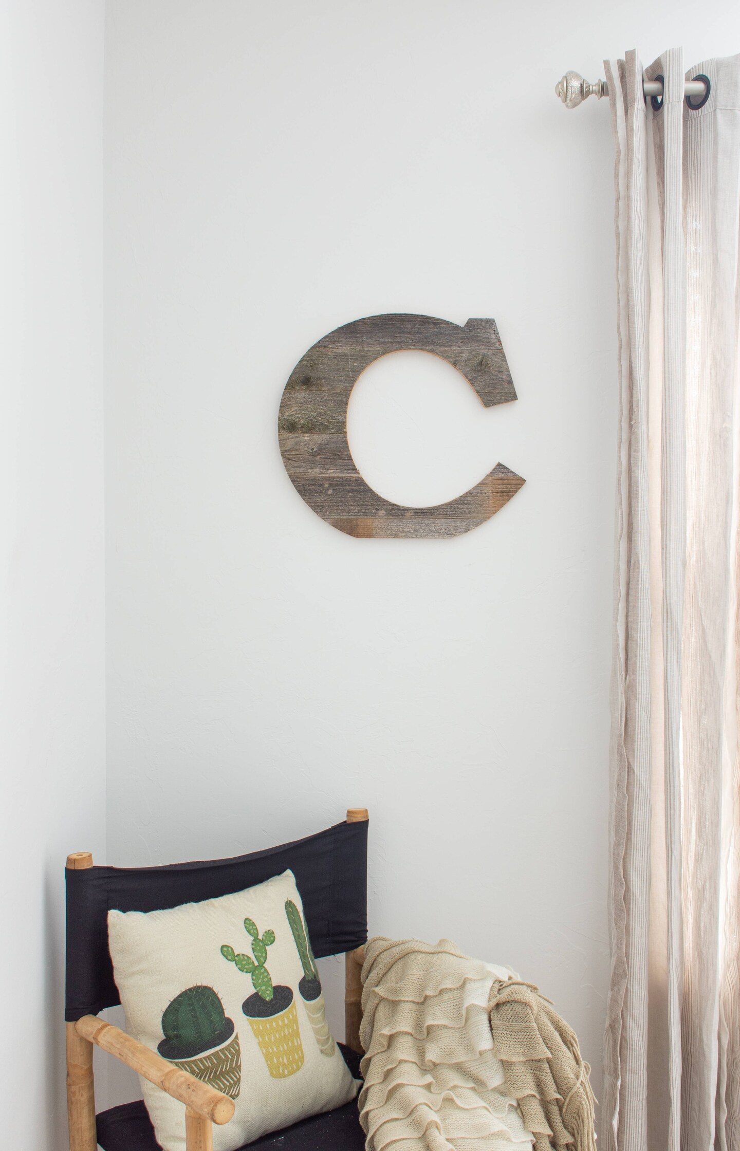 Rustic Farmhouse Large 16&#x22; Decorative Monogram Wood Letter