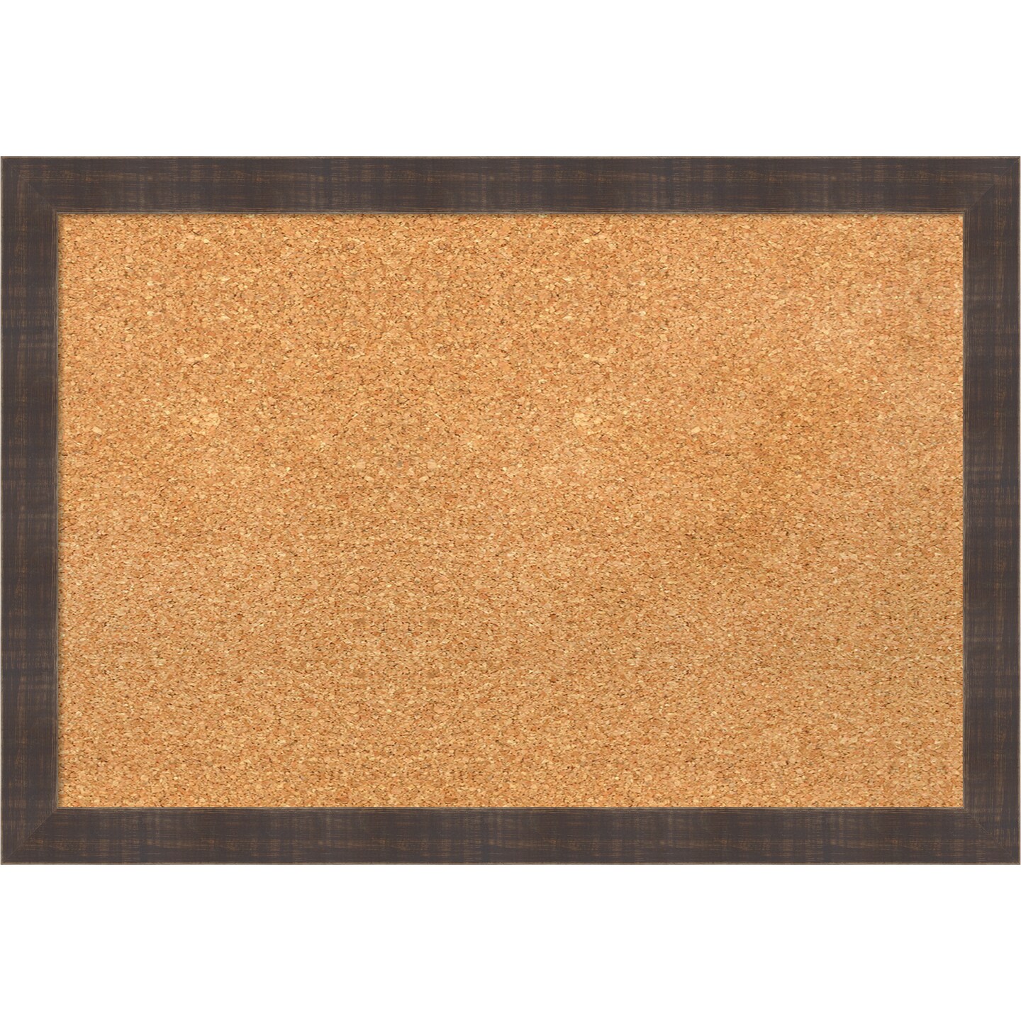 Cork Board, Whiskey Brown Rustic Wood Frame - Bulletin Board, Organization Board, Pin Board