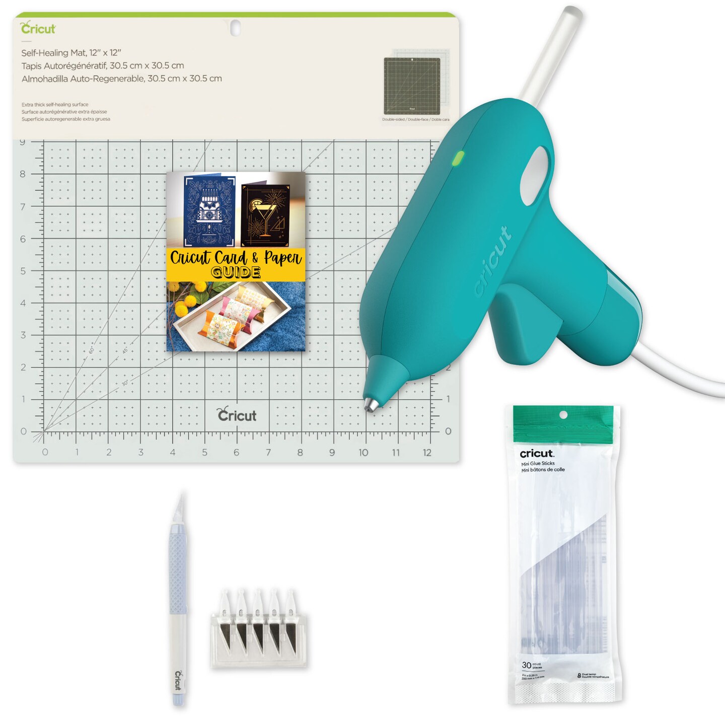 Cricut Glue Gun Mini Glue Sticks TrueControl Knife and Self Healing Mat