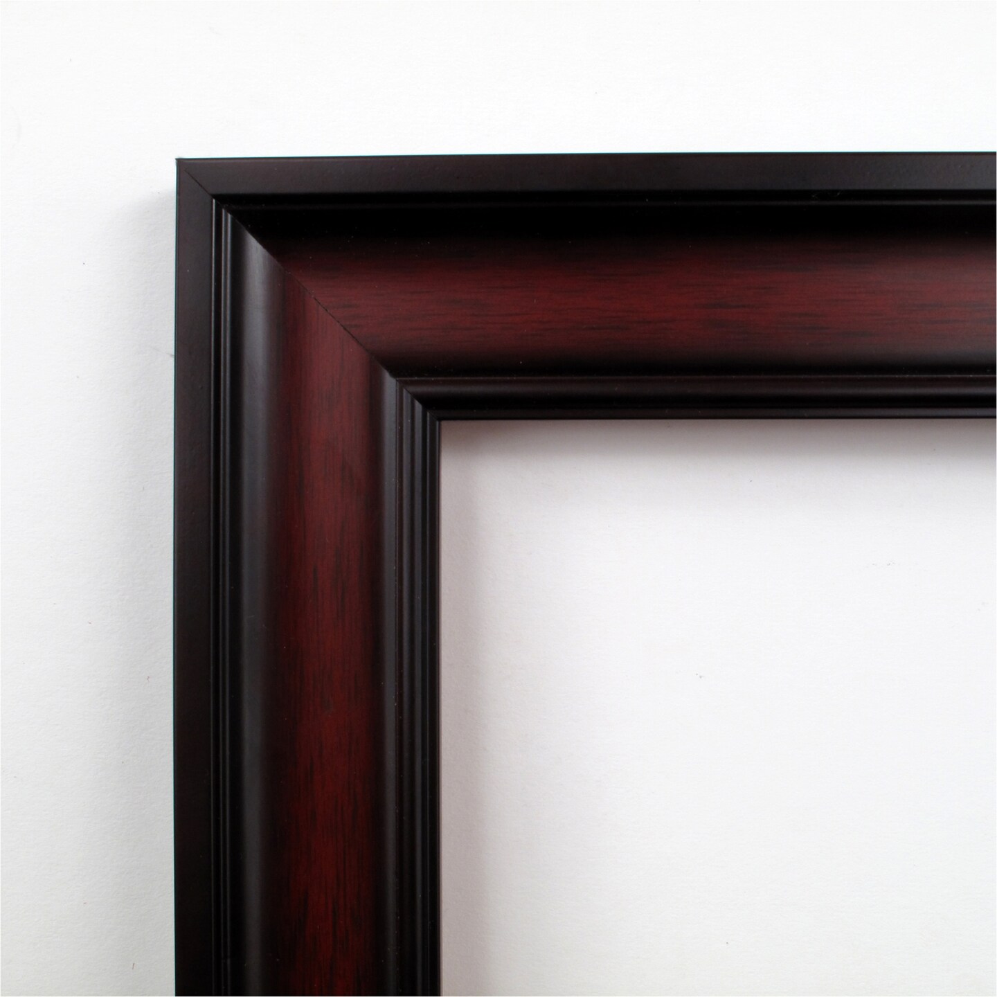 Amanti Art Non-Beveled Wood Wall Mirror, Rubino Cherry Scoop Frame