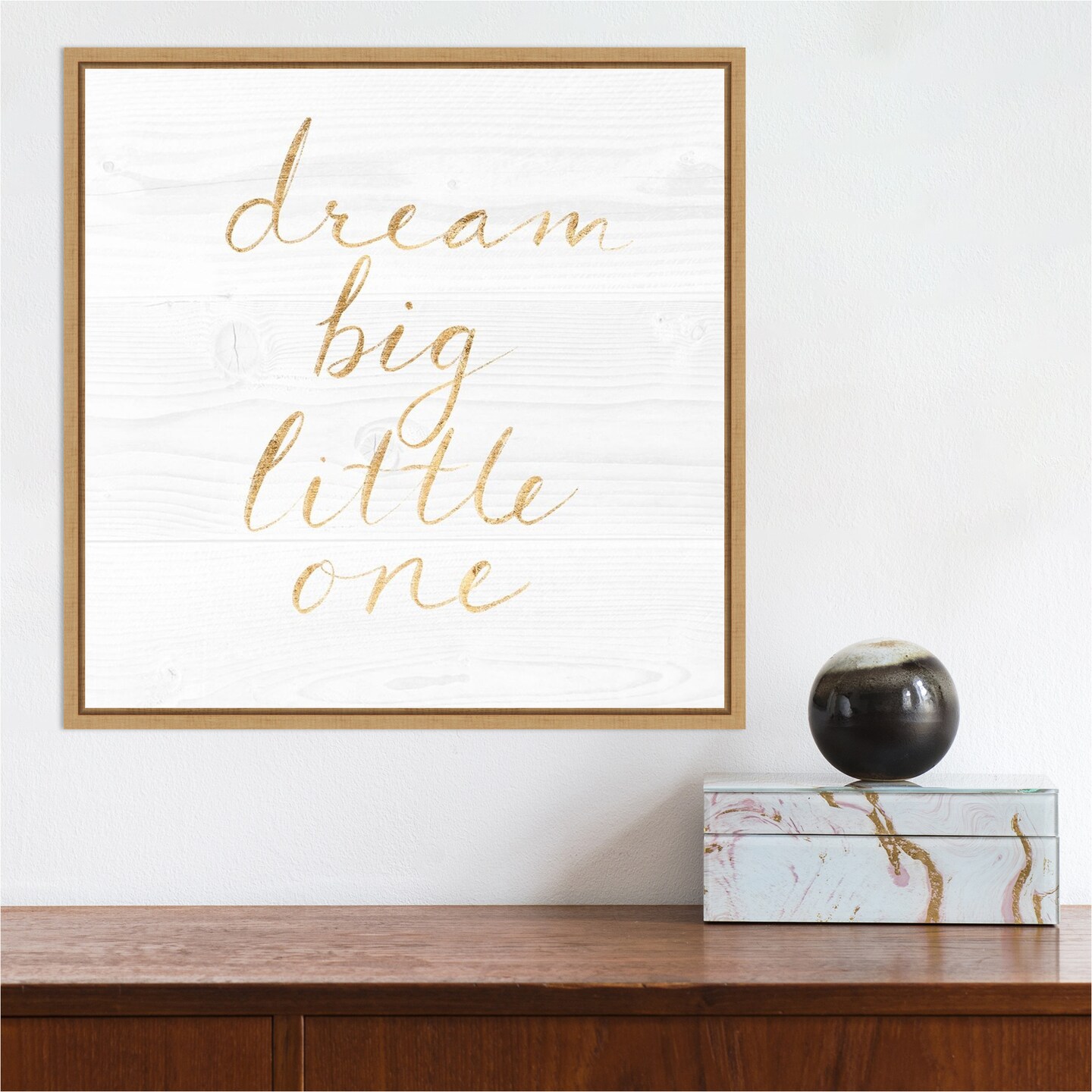 Sweet Dreams VIII by Victoria Borges 16-in. W x 16-in. H. Canvas Wall Art Print Framed in Natural