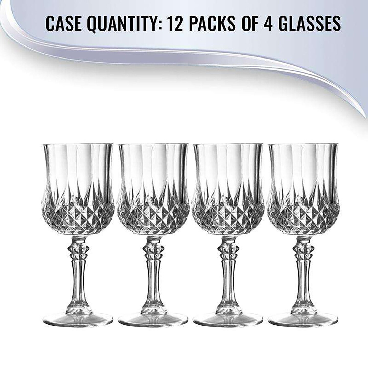 Disposable Crystal Cut Plastic Glasses Fancy Cups Wedding Party Drinkware  48pcs