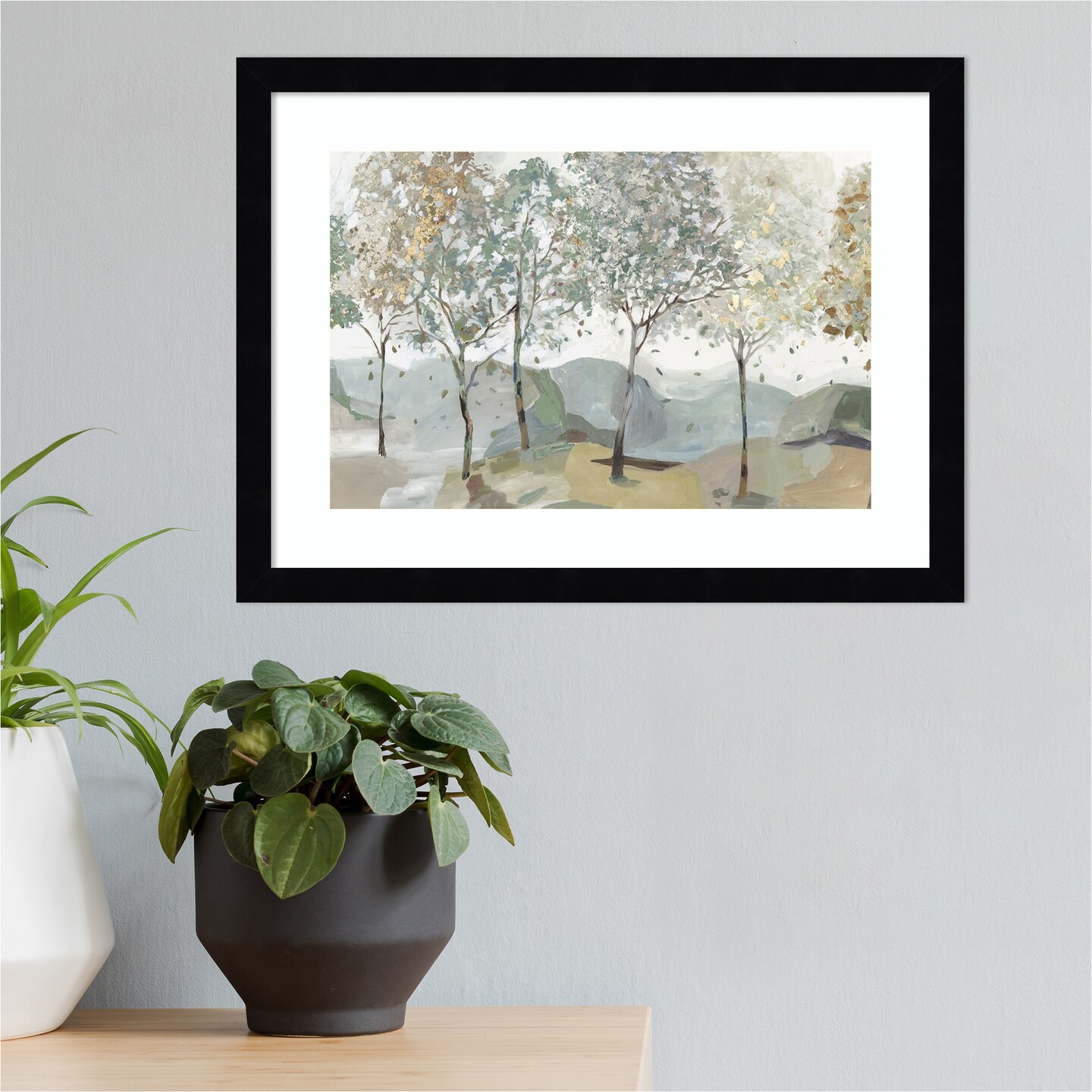 Breezy Landscape Trees I by Allison Pearce Wood Framed Wall Art Print