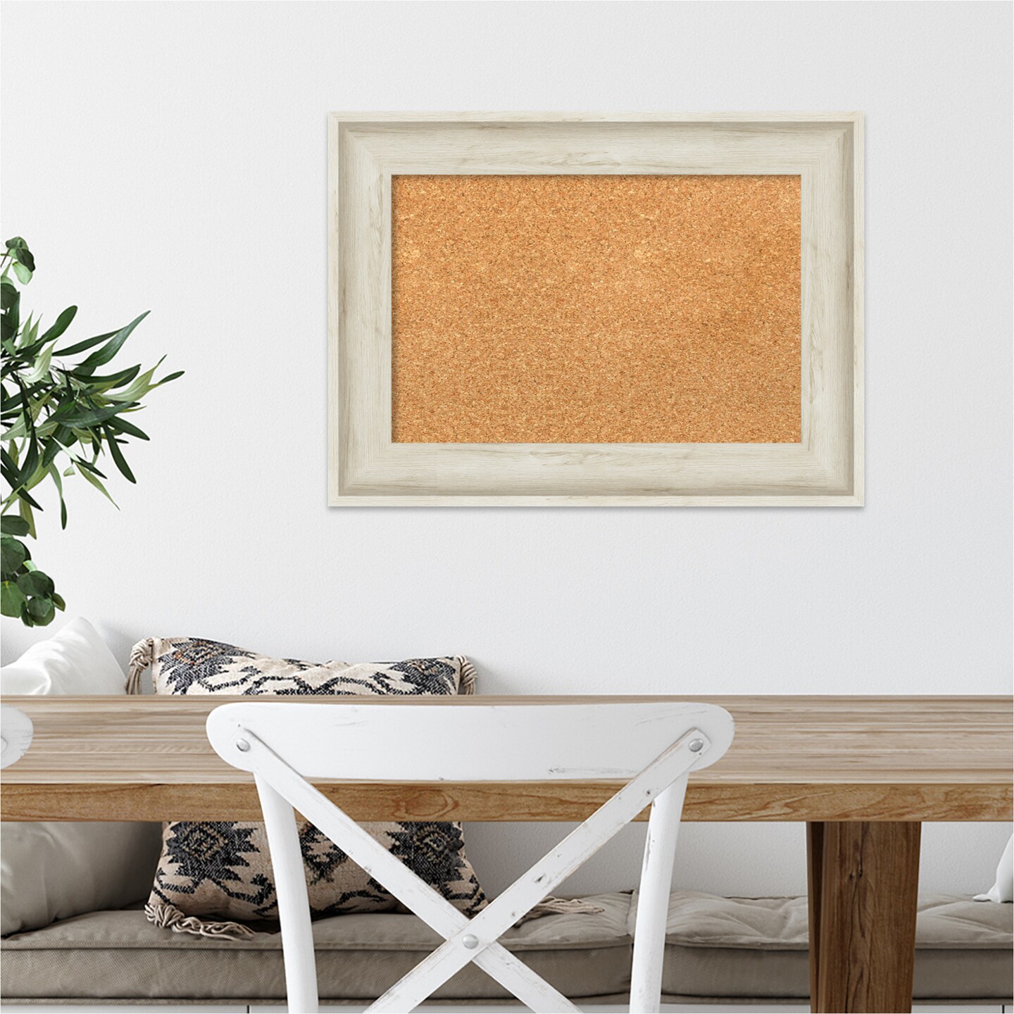 Cork Board, Regal Birch Cream Frame - Bulletin Board, Organization Board, Pin Board