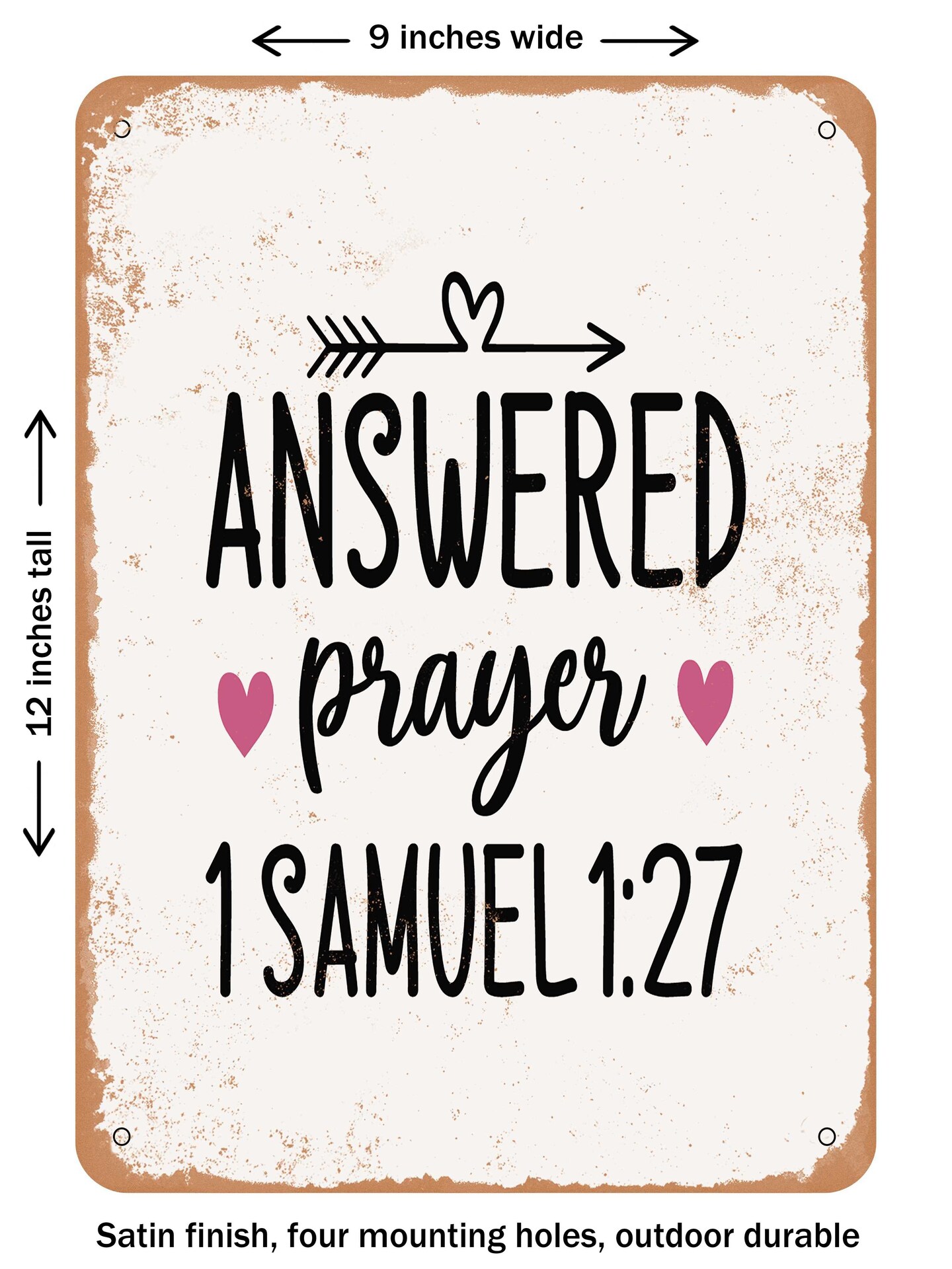 Decorative Metal Sign Answered Prayer Samuel7 Vintage Rusty Look Michaels 9048