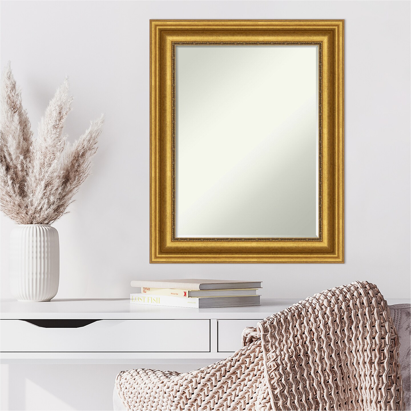 Petite Bevel Wall Mirror, Parlor Frame