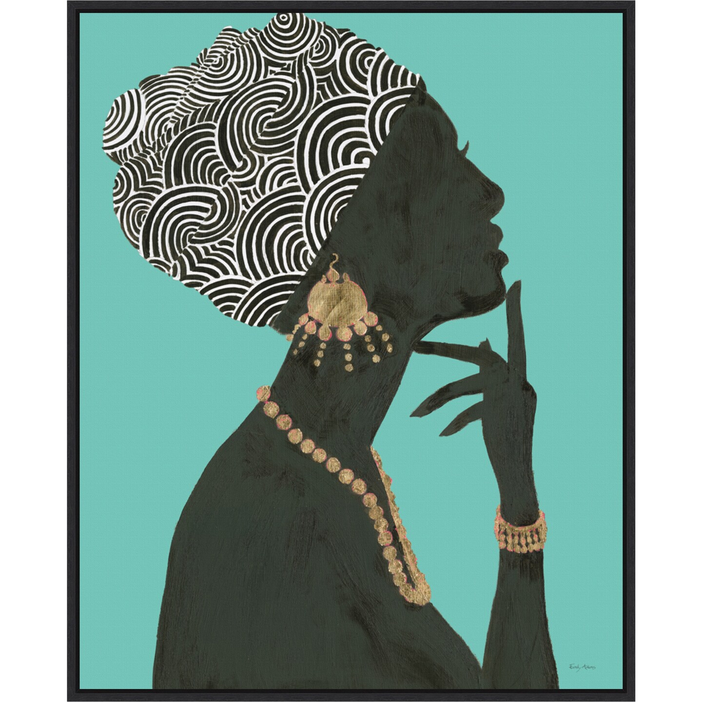 Graceful Majesty I by Emily Adams 23-in. W x 28-in. H. Canvas Wall Art Print Framed in Black