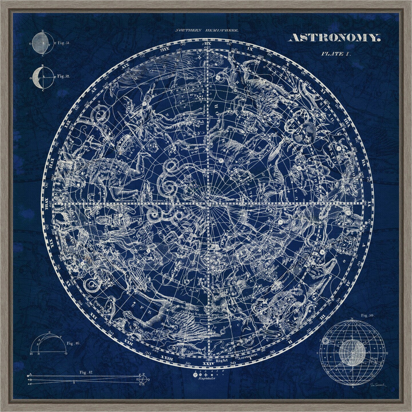 Celestial Blueprint by Sue Schlabach Canvas Wall Art Print Framed