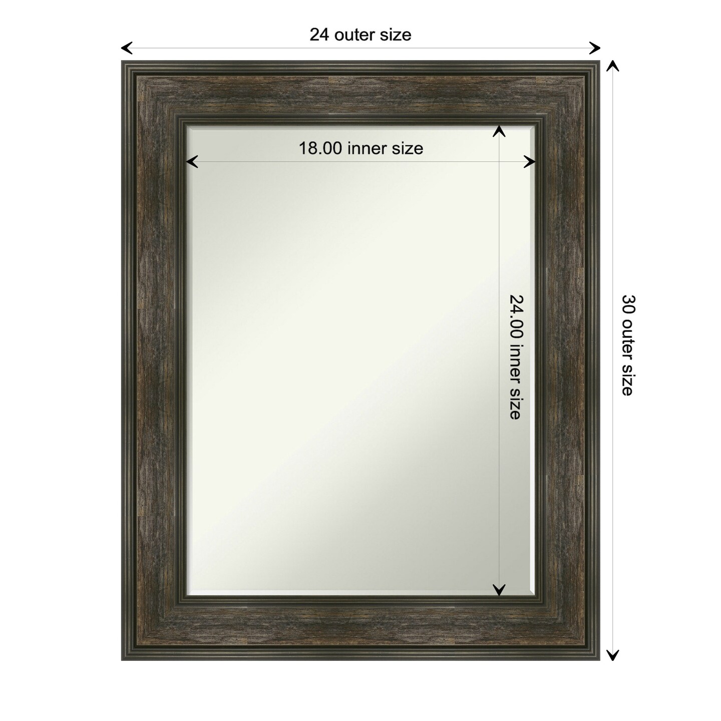 Petite Bevel Wall Mirror, Rail Rustic Char Frame | Michaels