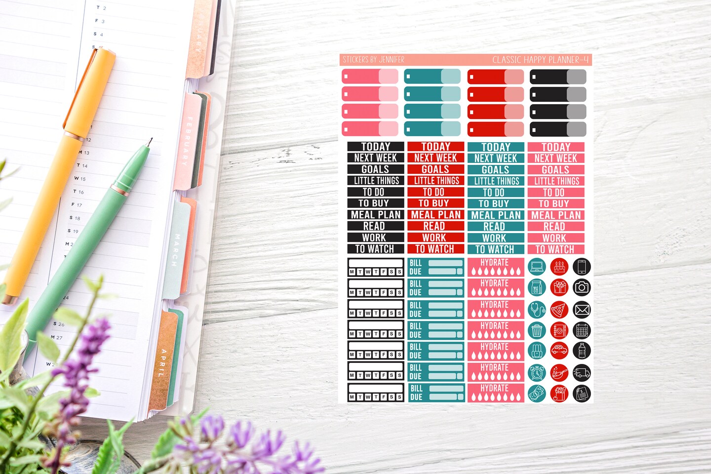 Alice In Wonderland Planner Sticker Kit (for 7x9 vertical planners)