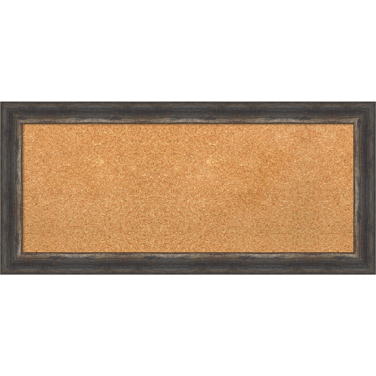 Cork Board, Bark Rustic Char Narrow Frame - Bulletin Board, Organization Board, Pin Board