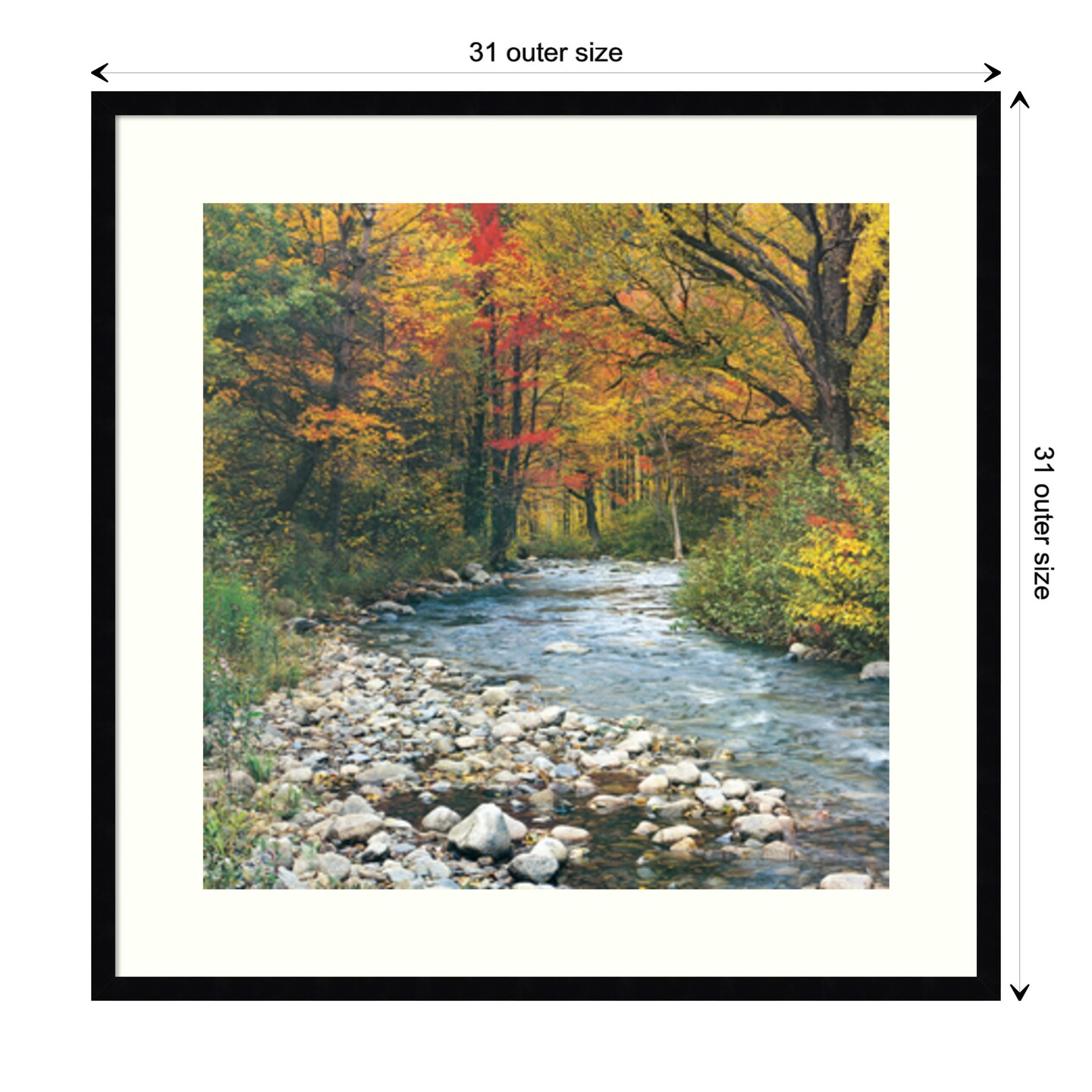 Forest Creek I Wood Framed Wall Art Print
