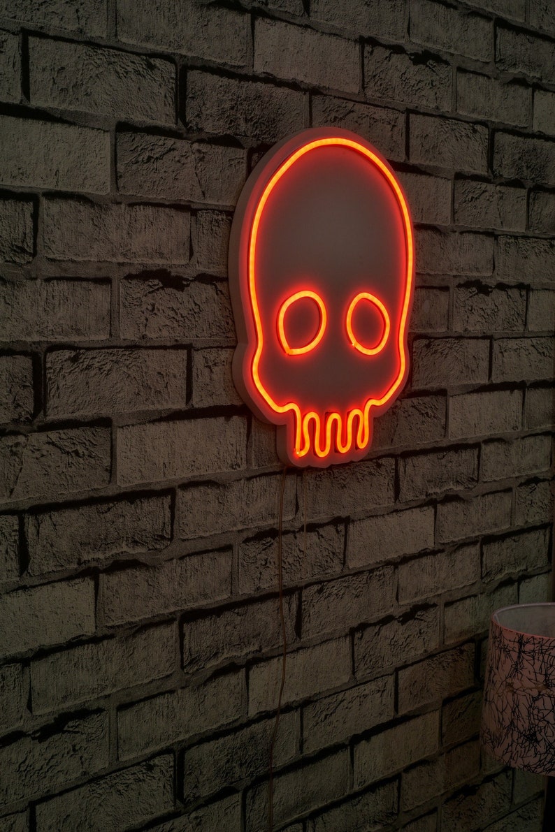 13.8&#x22; Novelty Skull Led Neon Sign Wall D&#xE9;cor