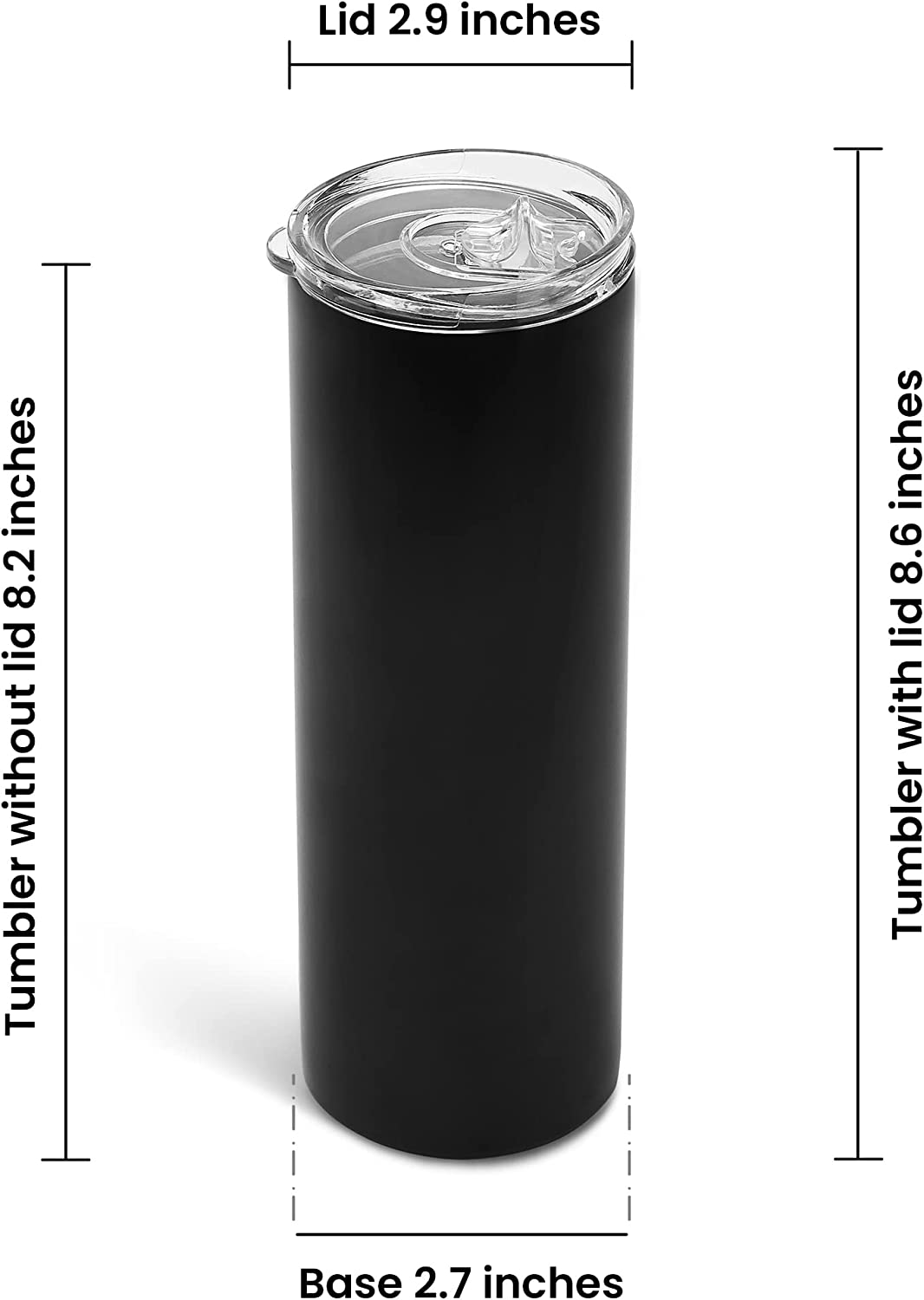 makerflo 20 oz Skinny Powder Coated Tumbler, Stainless Steel Insulated Travel Tumbler Mug with Splash Proof Lid &#x26; Straw, for Tea, Wine, Water, Hot Cold Drink, For Personalized DIY Gifts