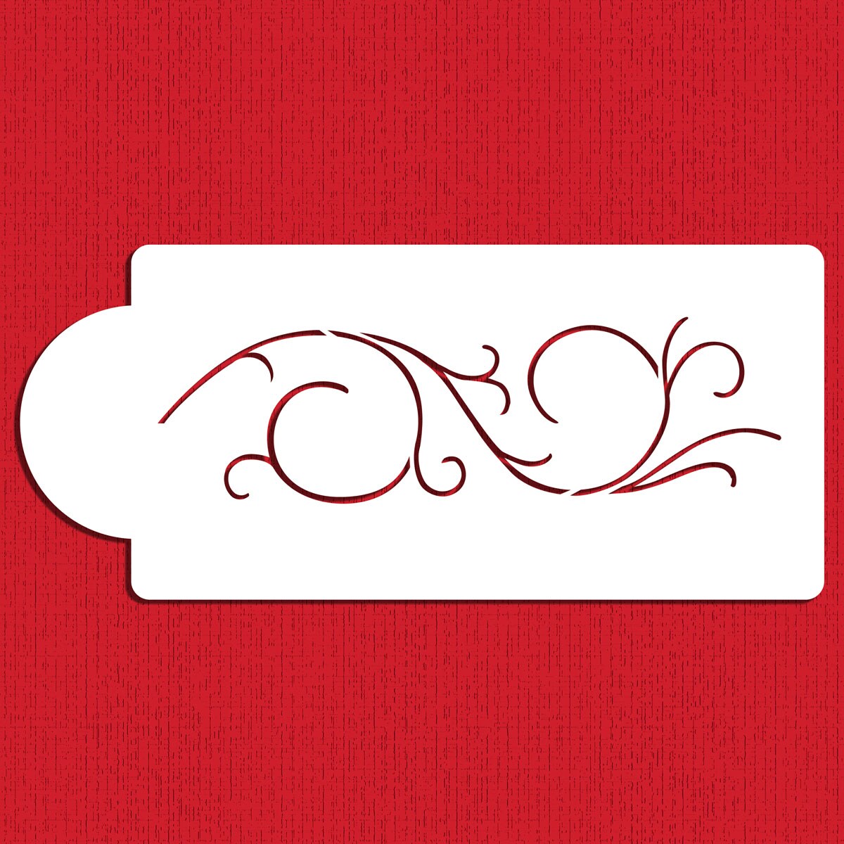 Scrollwork Cake Stencil | C001 by Designer Stencils | Cake Decorating Tools | Baking Stencils for Royal Icing Cakes, Airbrush Cakes, Dusting Powder Cakes | Reusable Plastic Food Grade Stencil for Cakes & Cookies | Easy to Use & Clean