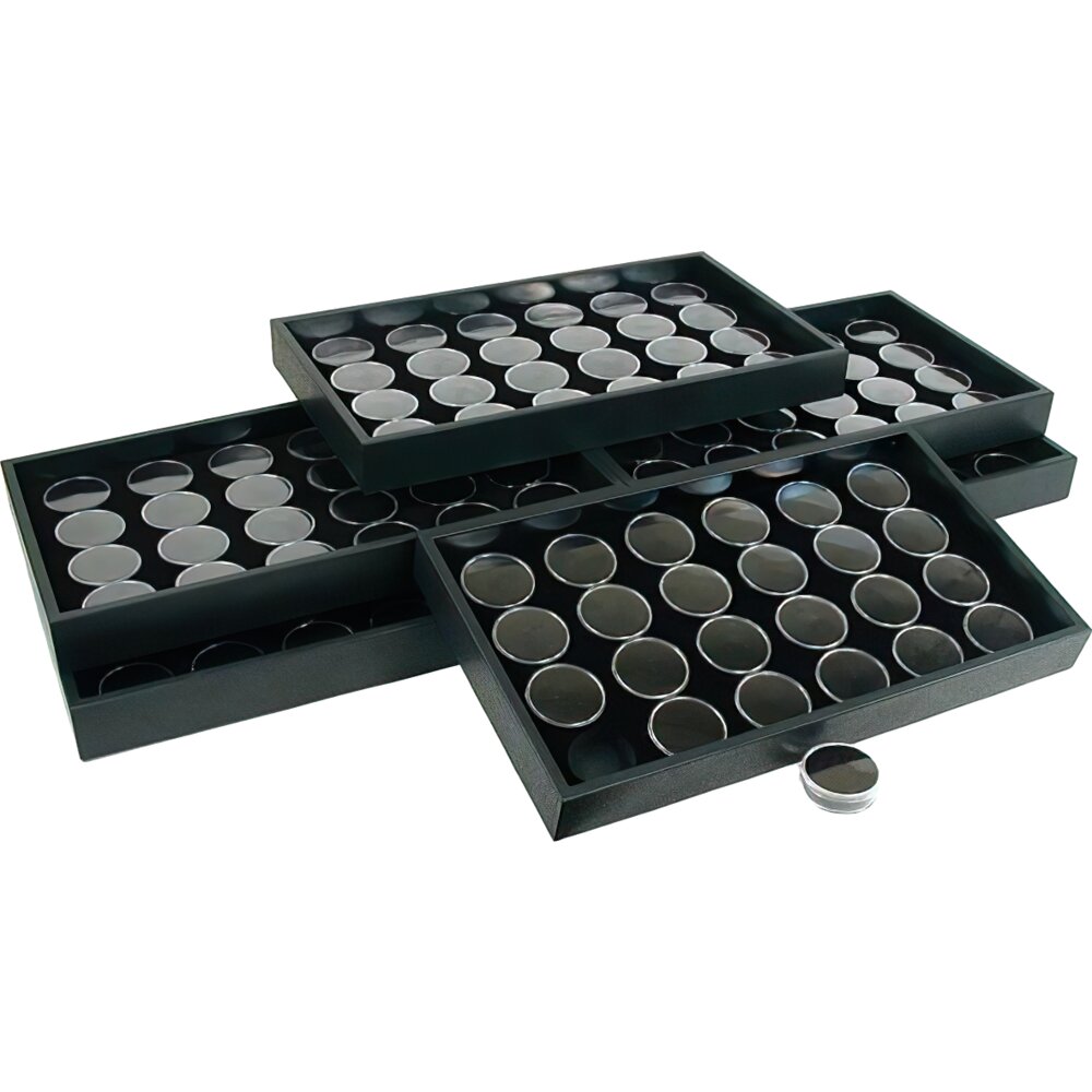 6 24 Black Gem Jars Display Inserts & Travel Trays Michaels