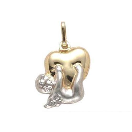 14K Gold ANGEL(RHDM) HOLDING ONTO HEART