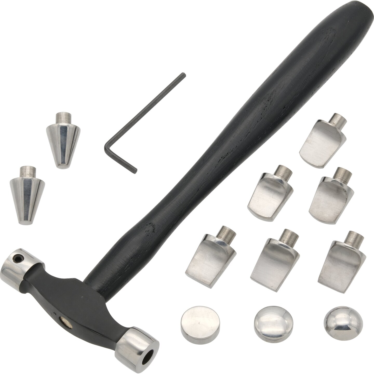 Small Precision Hammer Set with 11 Interchangeable Heads for Gold and Silver