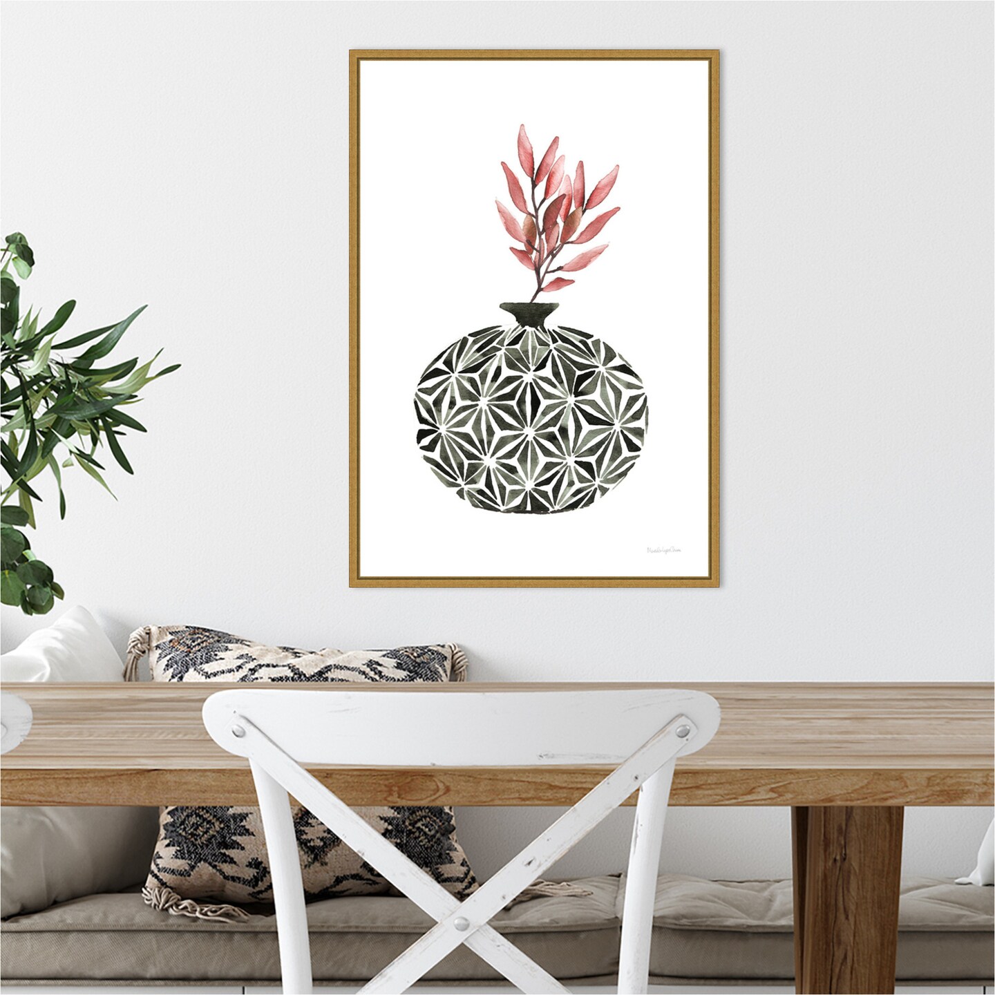 Geometric Vases IV by Mercedes Lopez Charro Canvas Wall Art Print Framed