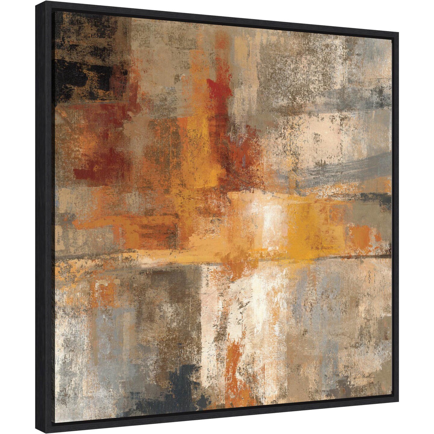 Silver and Amber Crop by Silvia Vassileva Canvas Art Framed