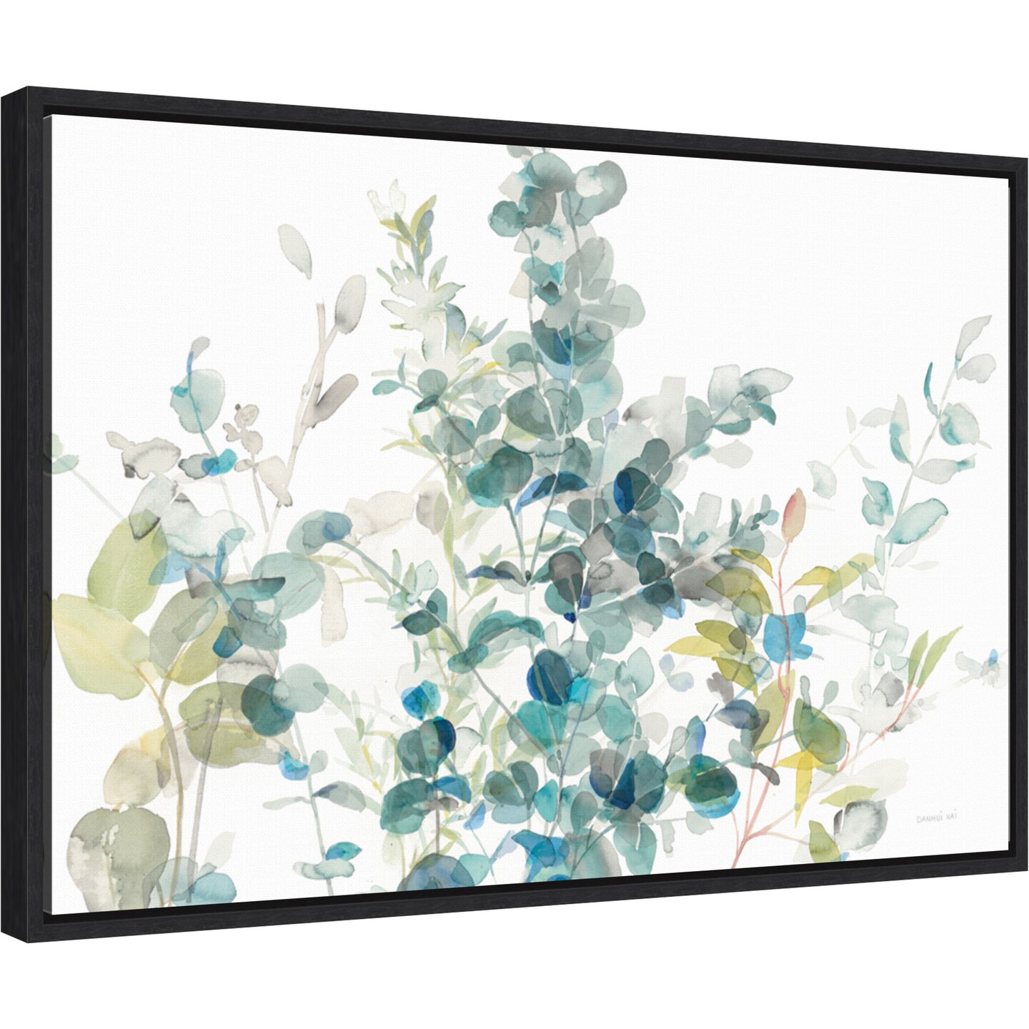 Eucalyptus I White Crop by Danhui Nai Canvas Wall Art Print Framed