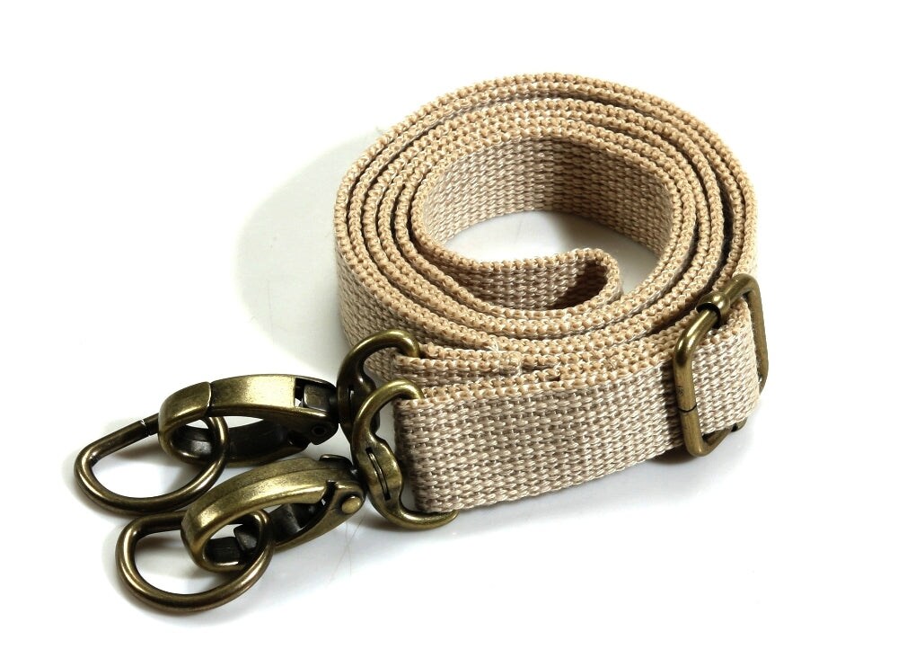 28.7" ~ 51.6" byhands Adjustable Webbing Crossbody Bag Strap, Bronze Style Ring (44-1321)