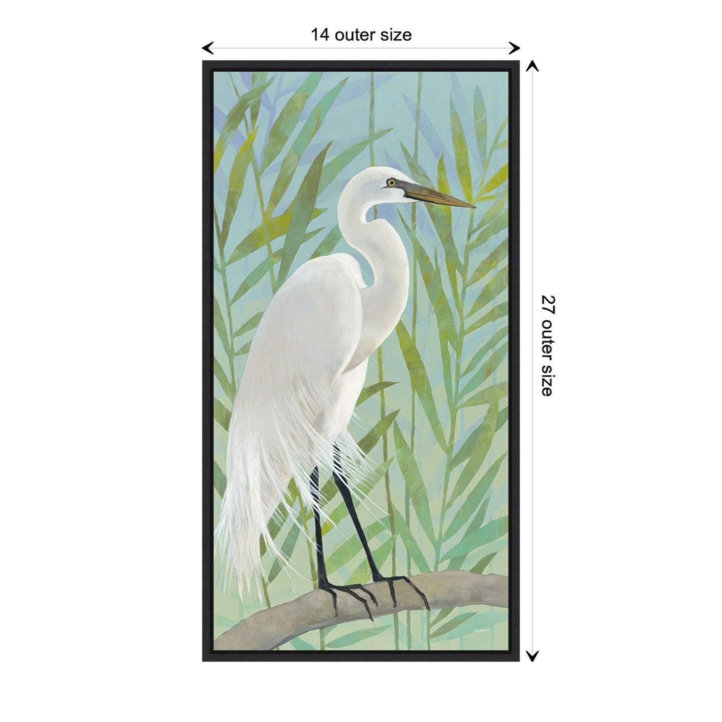 Egret by the Shore I by Kathrine Lovell Canvas Wall Art Print Framed