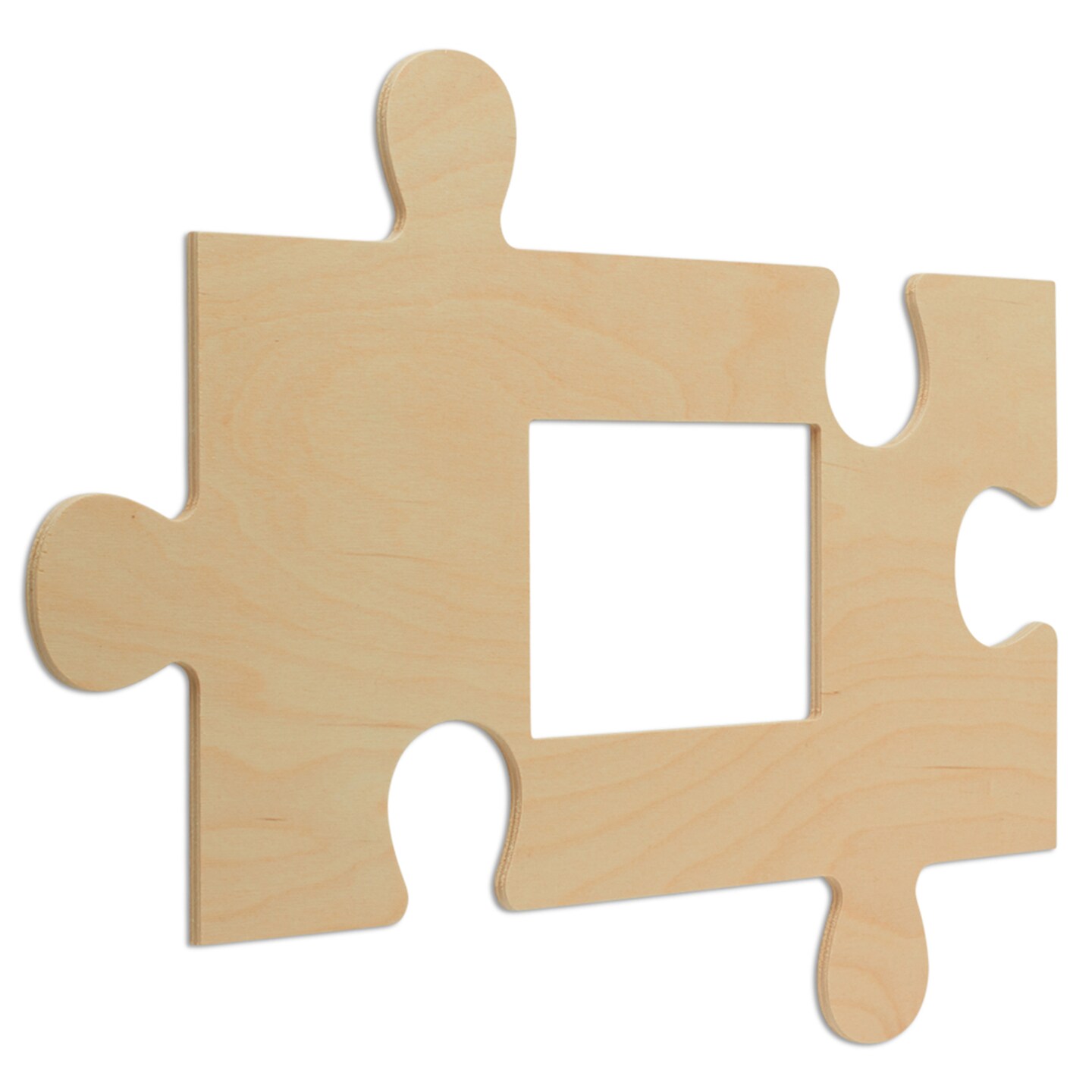 Wood Puzzle Piece Cutout, 12 inch, with 5x7 inch Photo Slot | Woodpeckers