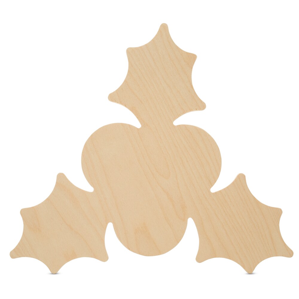 Wood Holly Cutout Ornaments, Multiple Sizes Available, DIY Christmas Tree Decor & Craft | Woodpeckers