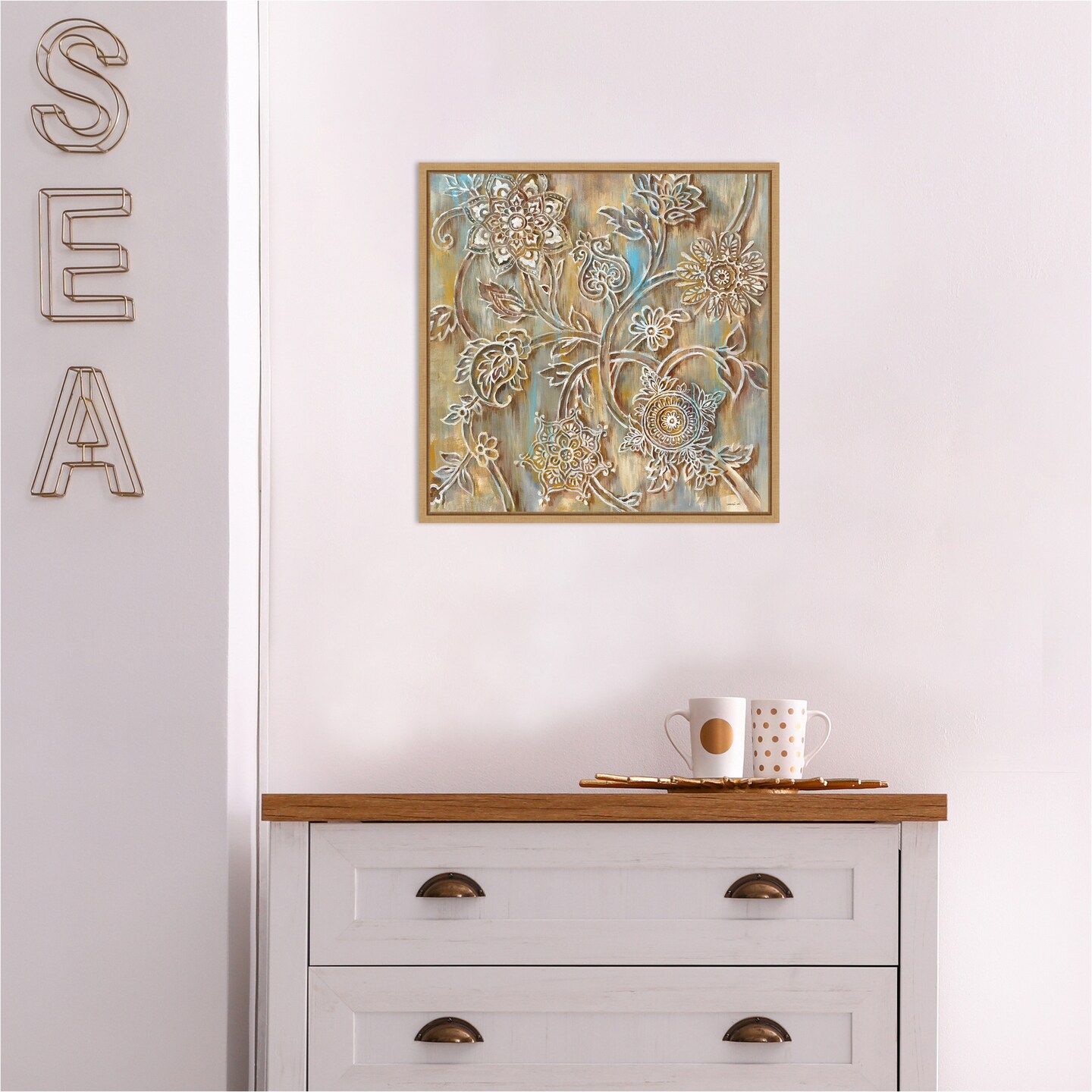 Henna Crop by Danhui Nai Canvas Wall Art Print Framed