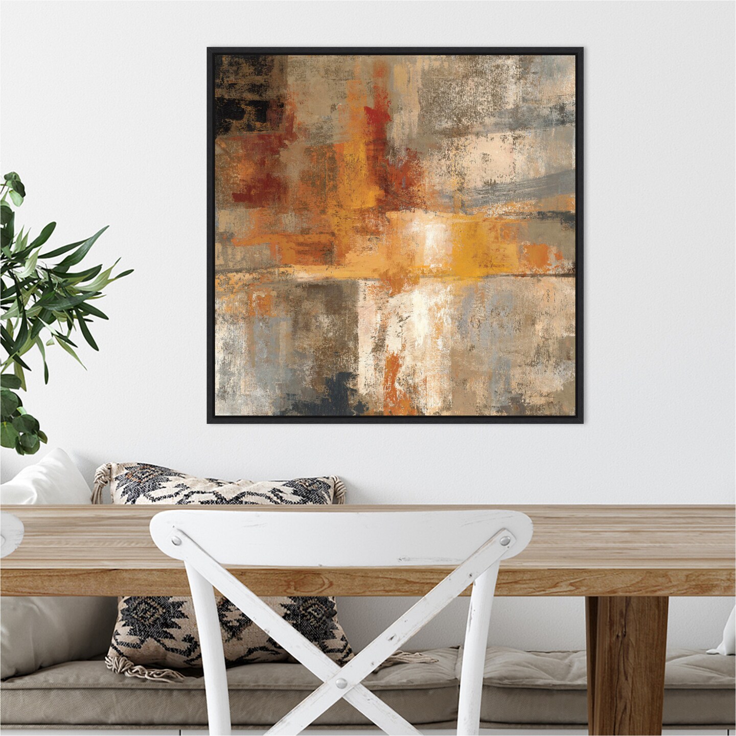 Silver and Amber Crop by Silvia Vassileva Canvas Art Framed