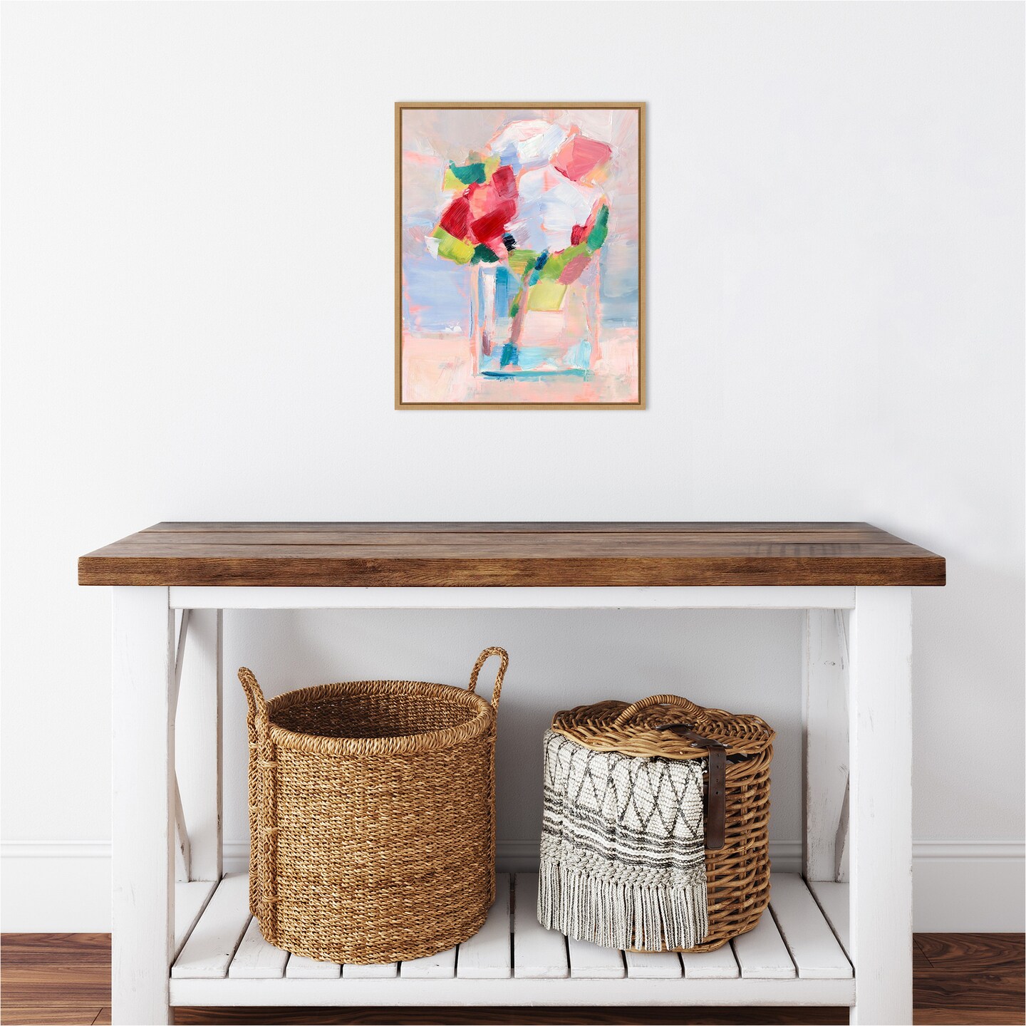Abstract Flowers in Vase II by Ethan Harper Canvas Wall Art Print Framed