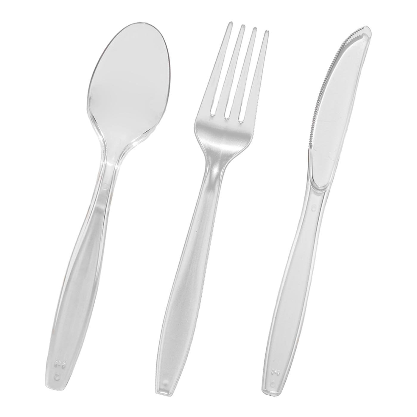 Clear Disposable Plastic Cutlery Set (1000 Guests)