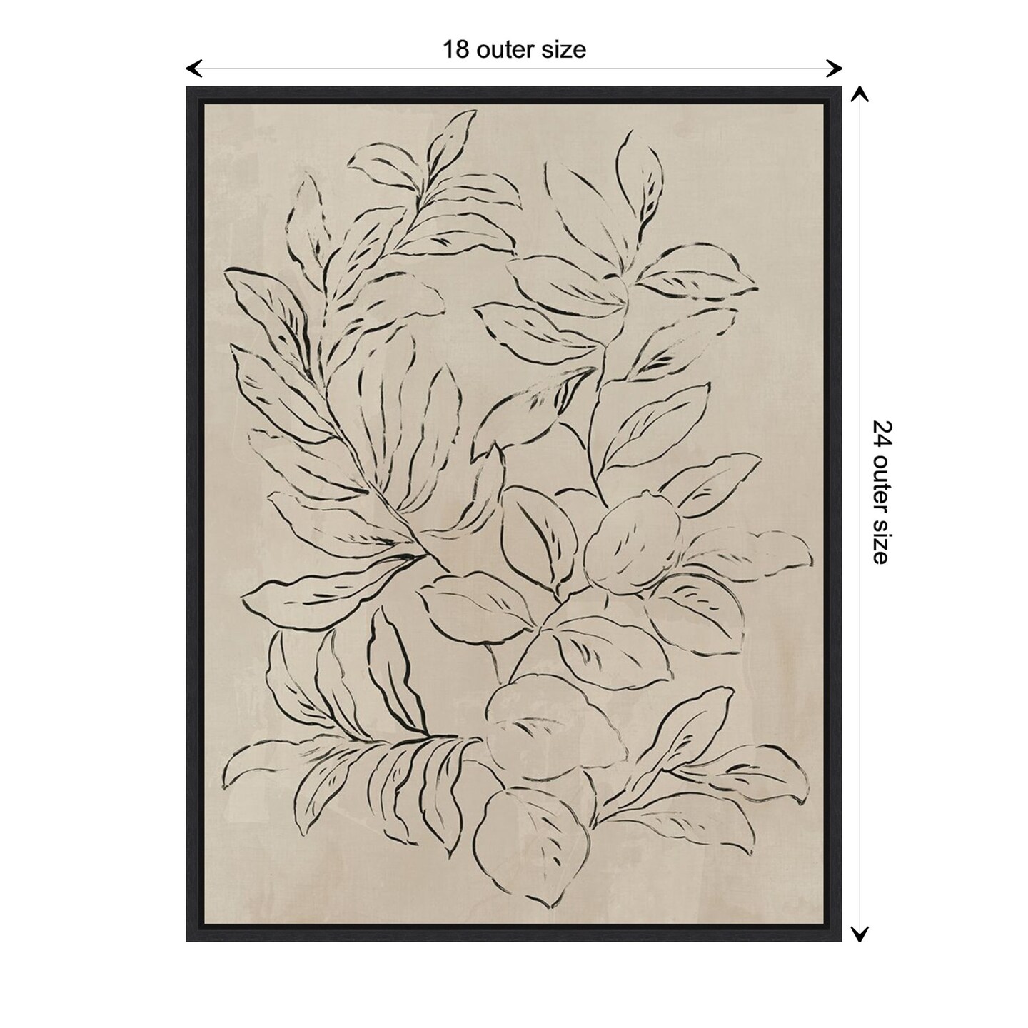 Outlined Leaves I by Asia Jensen Canvas Wall Art Print Framed, Color ...