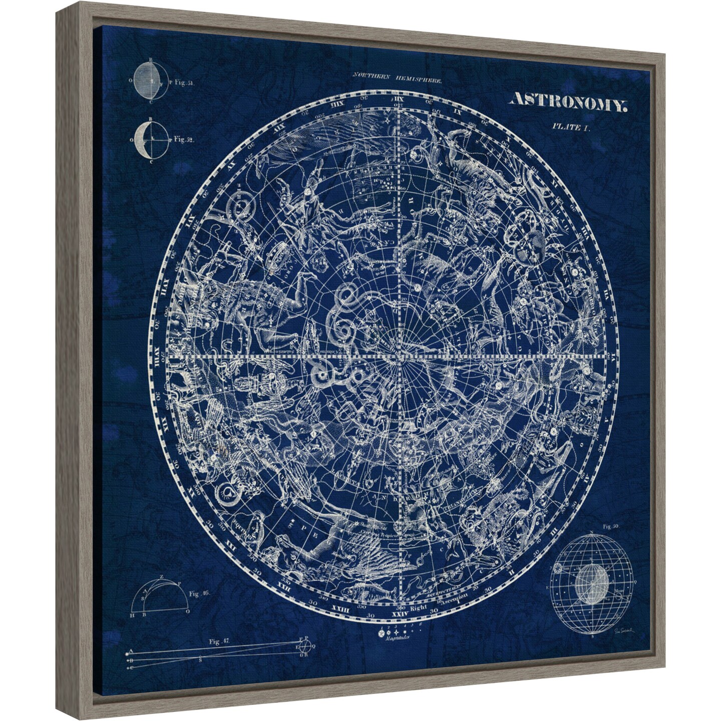 Celestial Blueprint by Sue Schlabach Canvas Wall Art Print Framed
