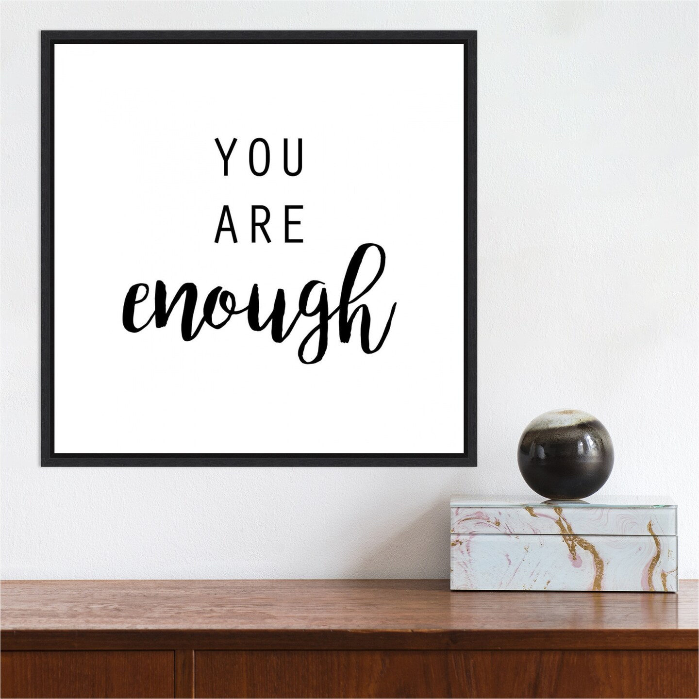 Quotable III by Anna Hambly 16-in. W x 16-in. H. Canvas Wall Art Print Framed in Black