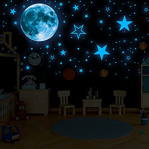 VUDECO 1109 Piece Glow In The Dark Stars and Moon Sticker for Kids Room Decor