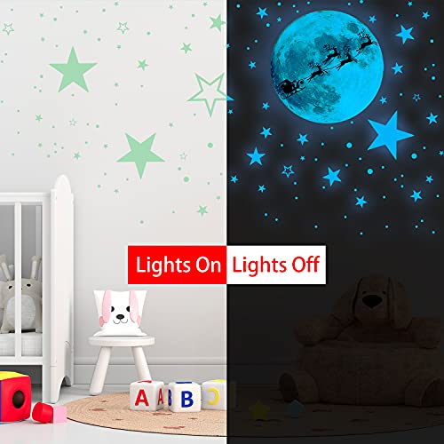 VUDECO 1109 Piece Glow In The Dark Stars and Moon Sticker for Kids Room Decor