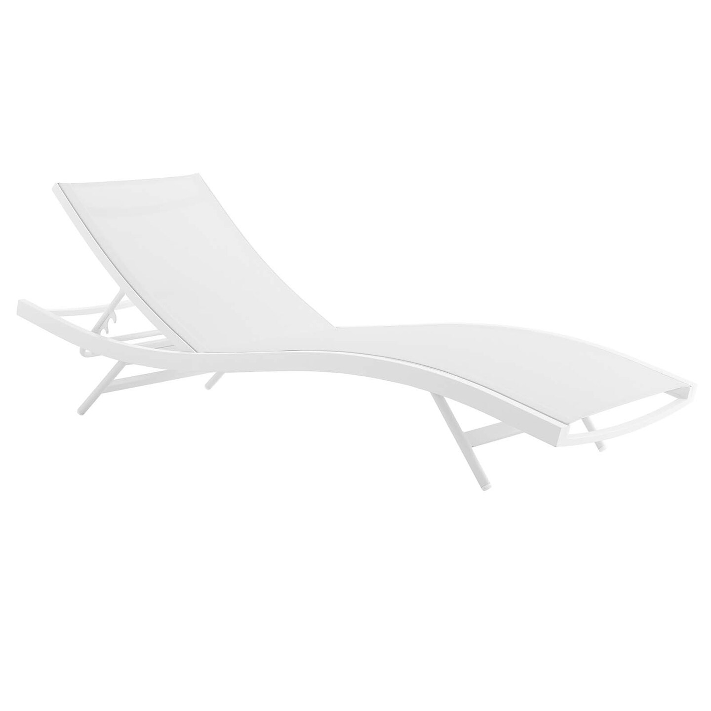 Glimpse Outdoor Patio Mesh Chaise Lounge Chair White White Accent