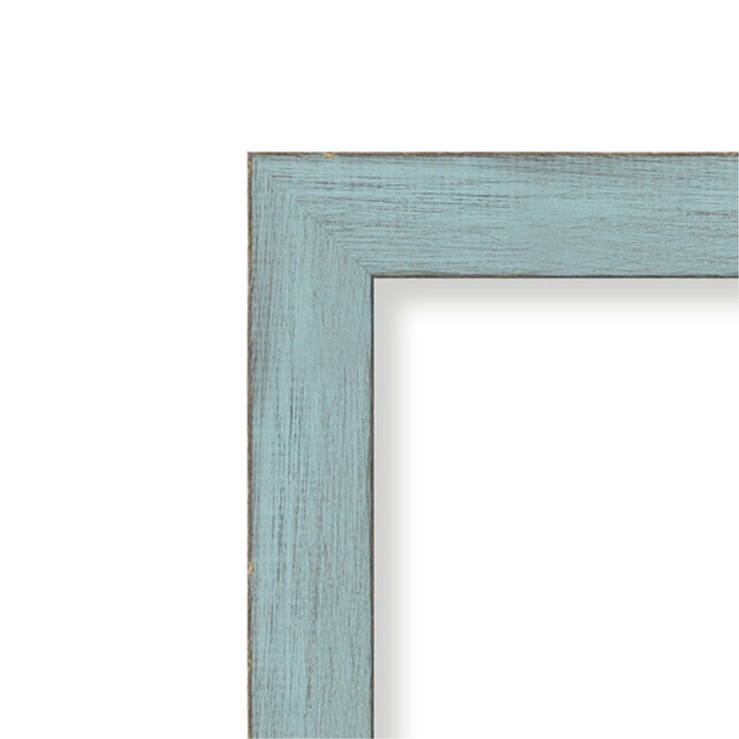 Amanti Art Non-Beveled Wood Wall Mirror, Sky Blue Rustic Frame