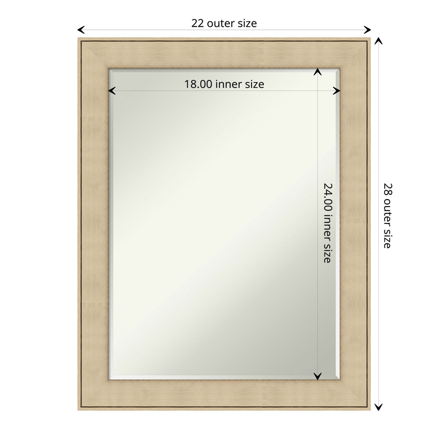 Petite Bevel Wall Mirror, Classic Honey Silver Frame 