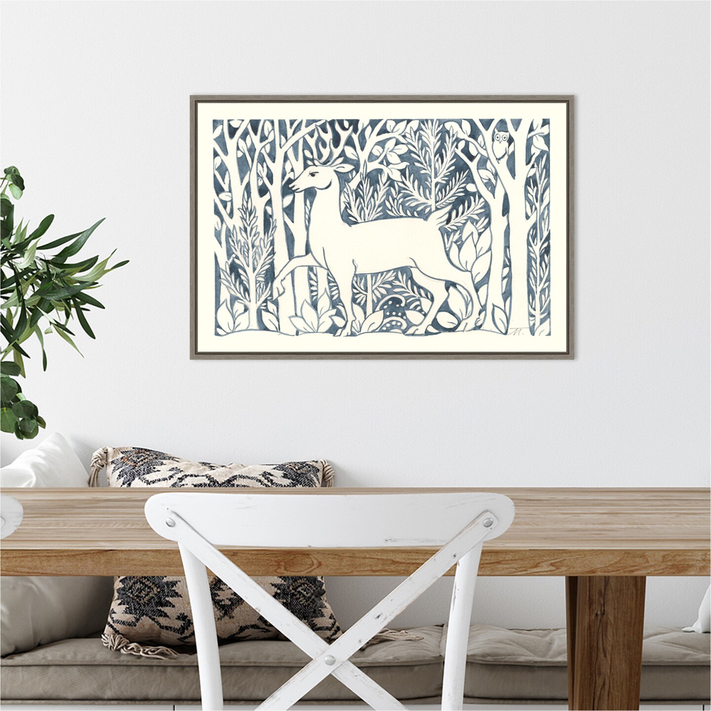 Forest Life V Deer by Miranda Thomas Canvas Wall Art Print Framed