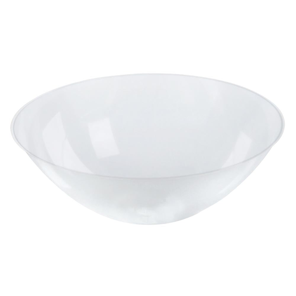 Solid Clear Organic Round Disposable Plastic Bowls - 100 Ounce (24 Bowls)