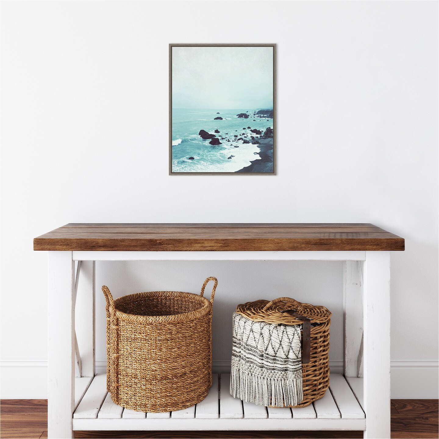 Dusk at the Sea (Beach) by Lupen Grainne Canvas Wall Art Print Framed