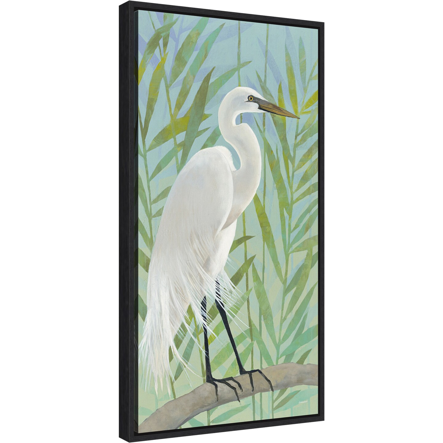 Egret by the Shore I by Kathrine Lovell Canvas Wall Art Print Framed