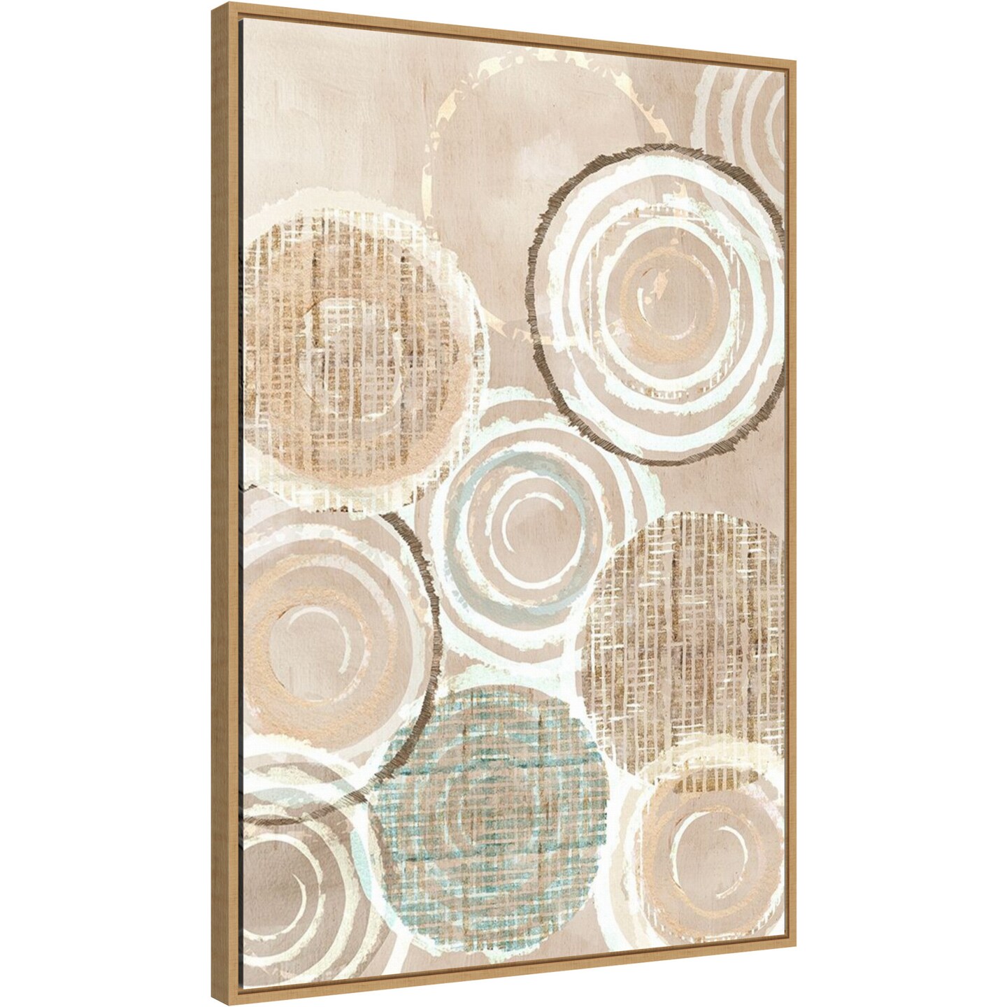Neutral Woven Baskets II by Flora Kouta Canvas Wall Art Print Framed