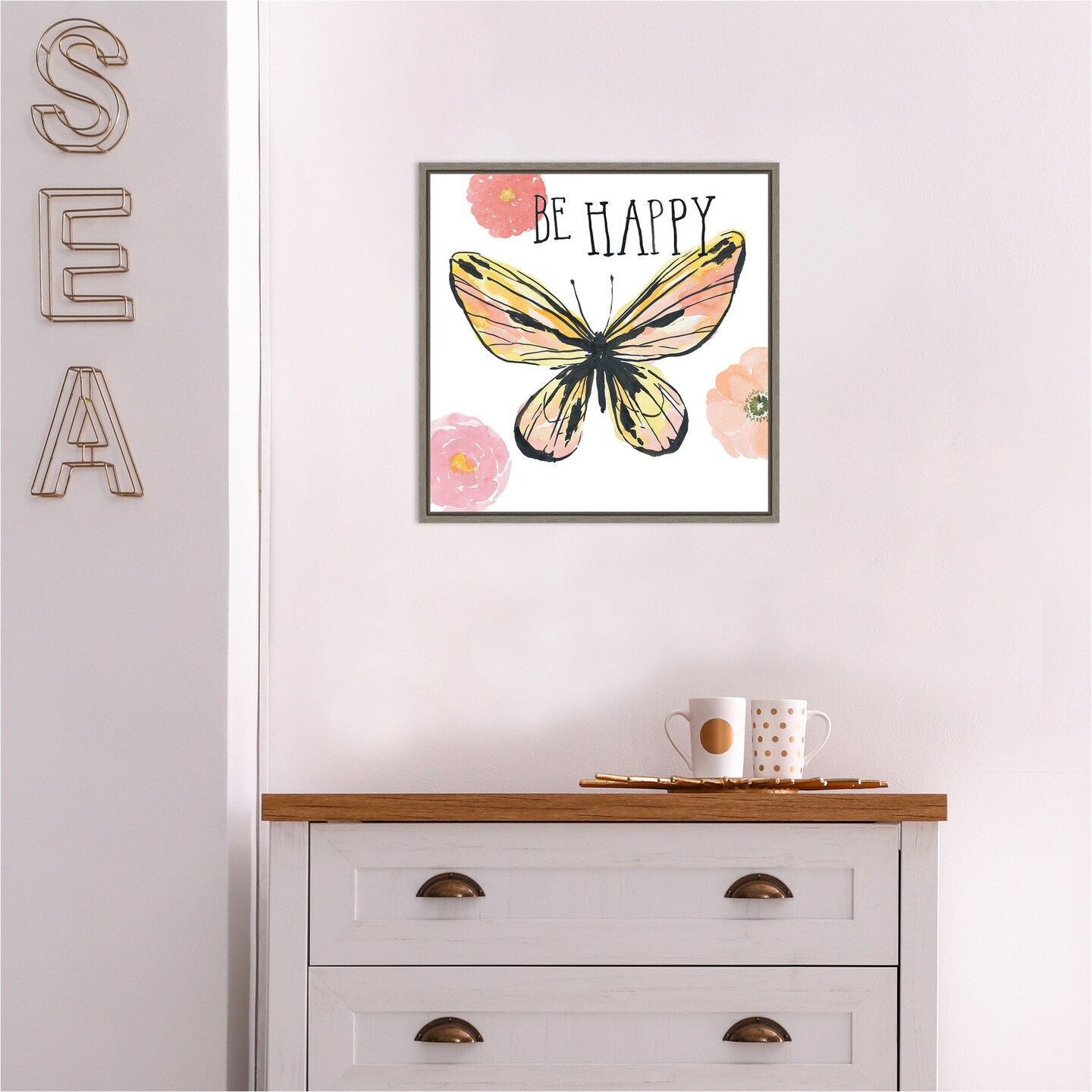 Beautiful Butterfly II by Sara Zieve Miller Canvas Wall Art Print Framed