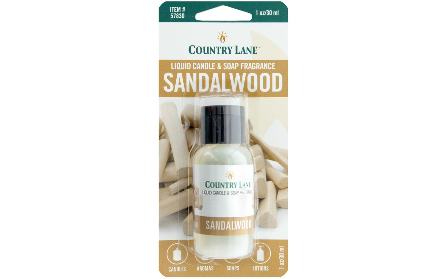 Country Lane Candle &#x26; Soap Fragrance 1oz Sandalwod
