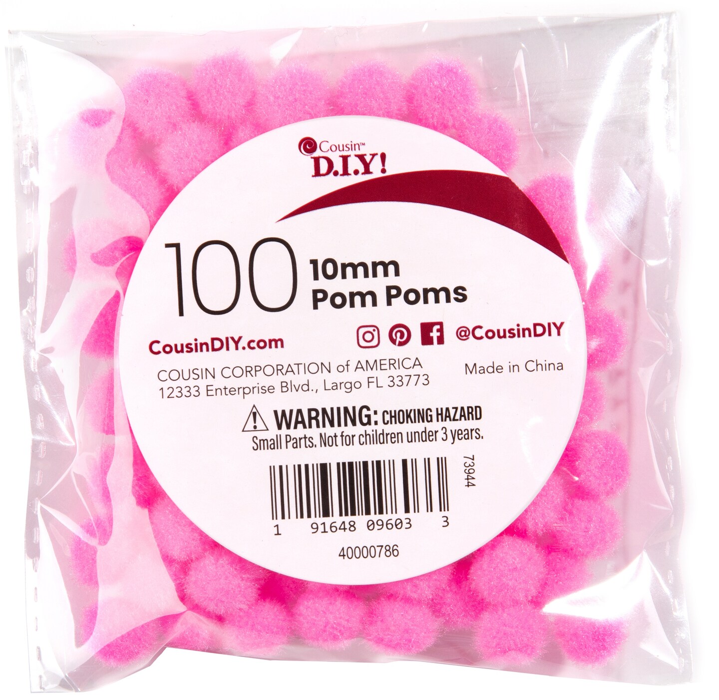 PomPoms 10mm 100/PkgLight Pink Stencils & Forms Michaels