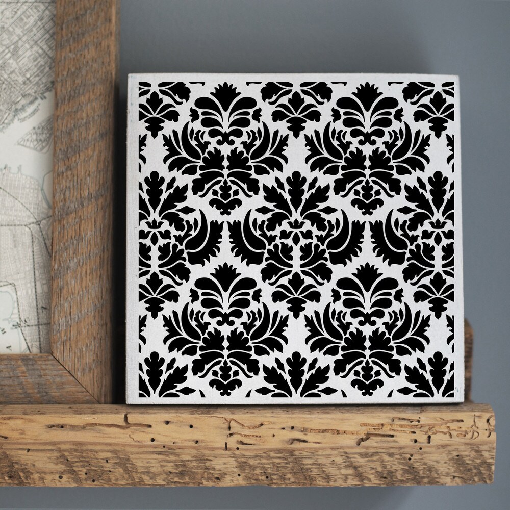 Damask All Over Embossing 12 x 12 Stencil | FS075 by Designer Stencils | Pattern Stencils | Reusable Stencils for Painting on Wood, Wall, Tile, Canvas, Paper, Fabric, Furniture, Floor | Try Instead of a Wallpaper | Easy to Use &#x26; Clean